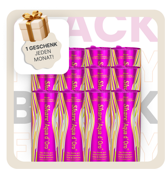 ShareAqua d'Oro-Getränk Abo - 1 Geschenk jeden Monat